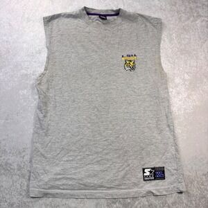 Starter LSU Tigers Sleeveless Muscle Shirt Men's XL Gray Embroidered NCAA
